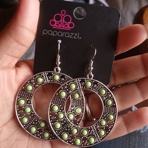 Green Paparazzi Fish Hook Earrings
